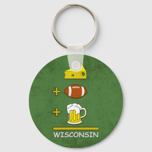 Ost och fotboll och ölelak Wisconsin Nyckelring