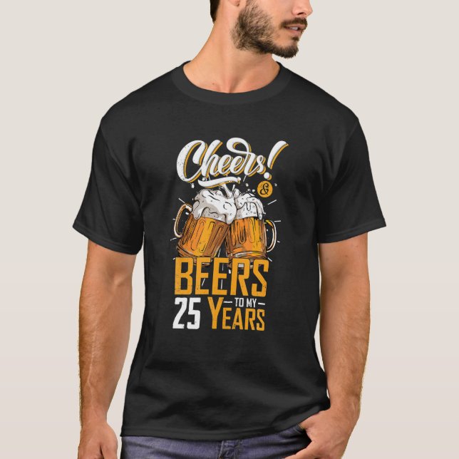 Ost och Öl till 25 år 25:e födelsedagen T Shirt (Framsida)