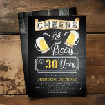 Ost och Öl till 30 års Födelsedagsfest Inbjudningar<br><div class="desc">Fira din 30års födelsedag i stil med den här roliga träskskivan "Cheers and Öl" och barrumsdesignen med flera vintagar. Sammansatt design efter Helgdag Hearts-design (reserverade höger).</div>