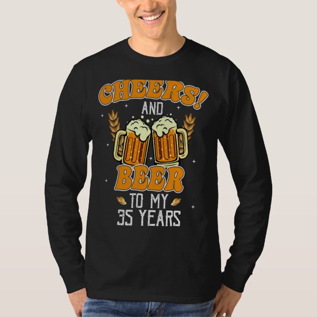 Ost och Öl till 35 års 35e Födelsedagsfest T Shirt (Framsida)