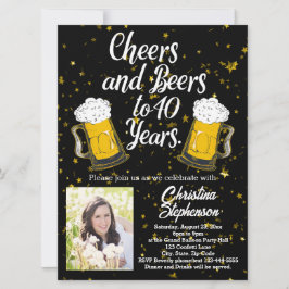 Ost och Öl till 40 år 40:e födelsedagsfoto Inbjudningar