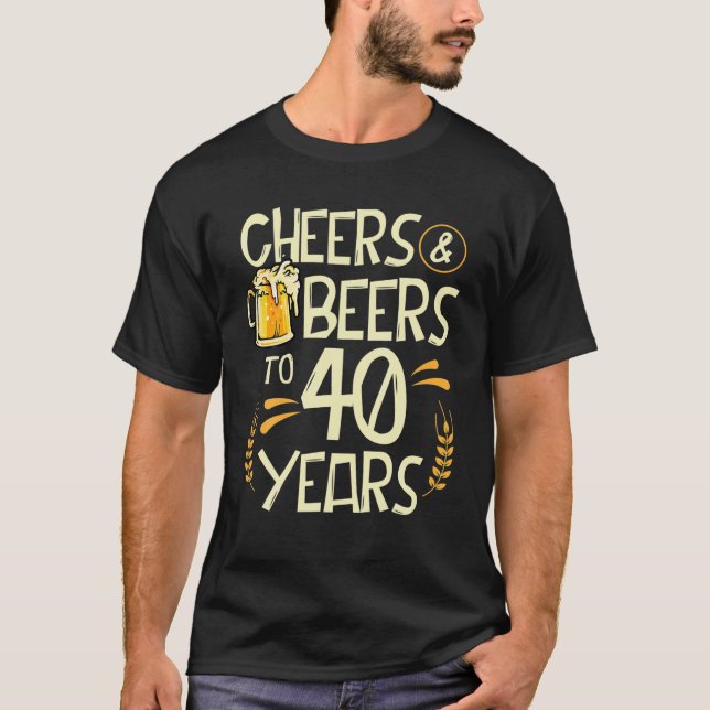 Ost och Öl till 40 år gammal 40:e födelsedagen Dri T Shirt (Framsida)