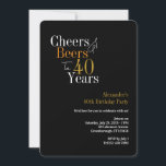 Ost och öl till 40 år party svart guld inbjudningar<br><div class="desc">Ost och Öl till 40 års svart guld party-design Enkel, modern och snyggt, personlig 40-årsdesign party i klassisk svart och guld typografi. - Perfekt för att du bjudit in dina gäster till din 40-åriga milstolpe firande. - Tema Coola och roligt, Cheers och Öl. - Enkel att redigera mallar, anpassa och...</div>
