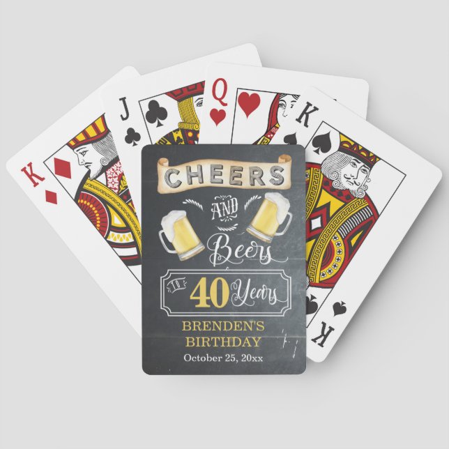 Ost och Öl till 40 års Födelsedagsfest Casinokort (Baksidan)