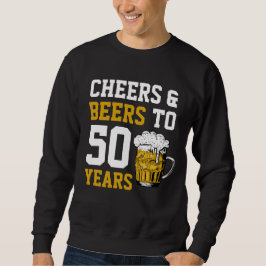 Ost och öl till 50 år 50 år lång ärmad tröja