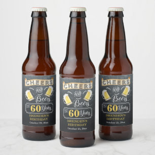 Ost och Öl till 60 års Födelsedagsfest Ölflaska Etikett
