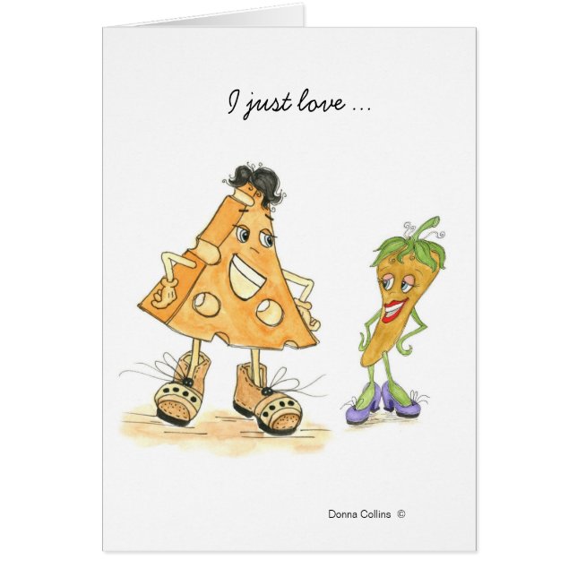 Ost och peppar hälsningskort (Framsidan)