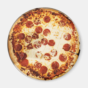 Ost och Pepperoni Pizza Magnet