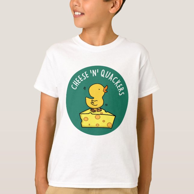 Ost och Quackers Funny Anka Pun T Shirt (Framsida)
