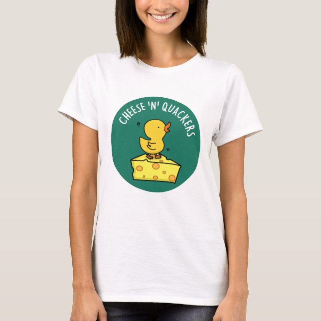 Ost och Quackers Funny Anka Pun T Shirt (Framsida)