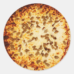Ost och Sause Pizza Classic Runt Klistermärke