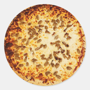 Ost och Sause Pizza Food Runt Klistermärke