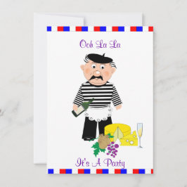 Ost Och Vin Fransk Tema Kul Festa Inbjudningar