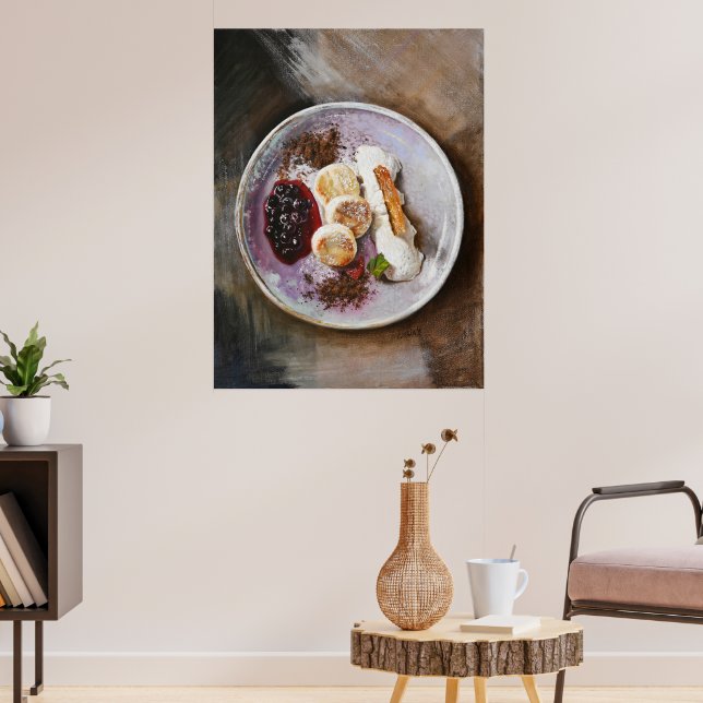Ost Pancakes med berries - Gourmet Food Poster (Vardagsrum 3)