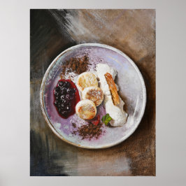 Ost Pancakes med berries - Gourmet Food Poster