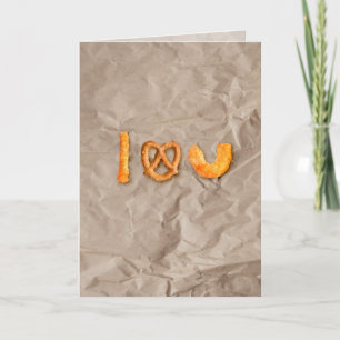 Ost Sticks och Pretzel Heart I Kärlek You Funny Kort