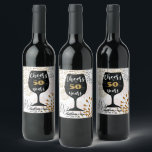 Ost till 50 års DIY Age Birthday-årsdag Vinflaska Etikett<br><div class="desc">Skål för 50 år! Fira din speciella "xx-årsdag" eller födelsedag med dina kära. Alla texter (ålder,  namn,  datum) är förinställda så att du enkelt och snabbt kan anpassa dig till dina egna.</div>