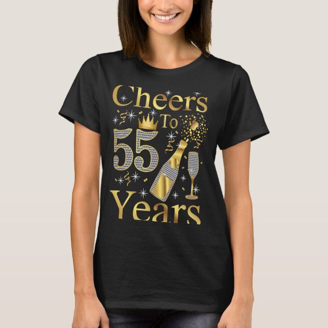 Ost till 55 år 1968 55:e födelsedagschampagne W T Shirt (Framsida)