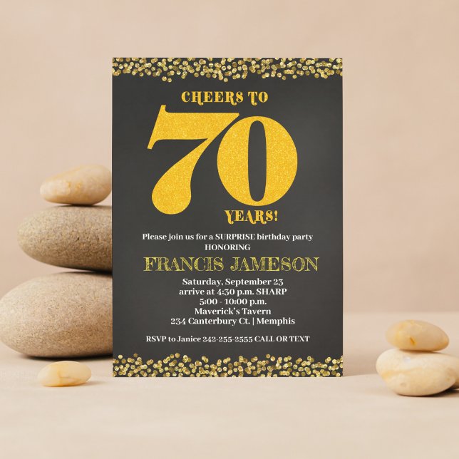 Ost till 70 år 70:e födelsedagen inbjudningar (Cheers to 70 Years Invitation)