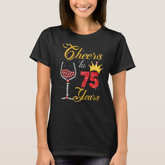 Ost till 75 år 1948 75:e Birthday Vin Diamond T Shirt (Framsida)