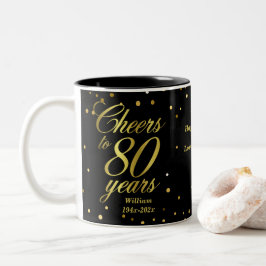 Ost till 80 år 80 födelsedagar 2-tonkaffe M Två-Tonad Mugg