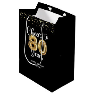 Ost till 80 års Black Guld Confetti Birthday