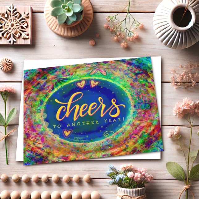Ost till ett annat år Boho Grattis på födelsedagen Kort (Skapare uppladdad)