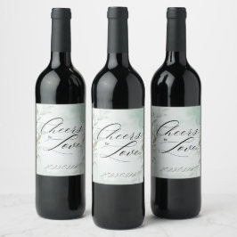 Ost till Kärlek - Elegant bröllop Vin-etikett Vinflaska Etikett