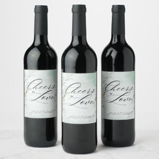 Ost till Kärlek - Elegant bröllop Vin-etikett Vinflaska Etikett