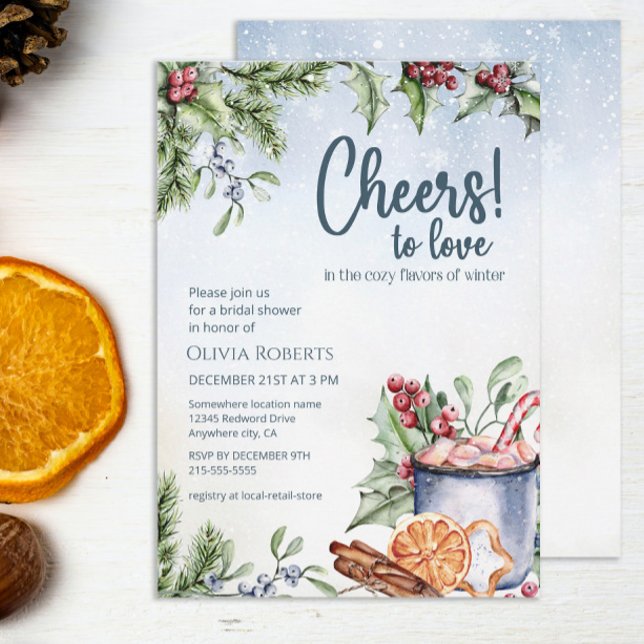 Ost till Kärlek Hett Cocoa Winter Möhippa Inbjudningar (Skapare uppladdad)