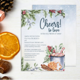 Ost till Kärlek Hett Cocoa Winter Wedding Inbjudningar