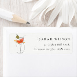 Ost till Kärlek Modern Cocktail Vin Adress Returadress Etikett