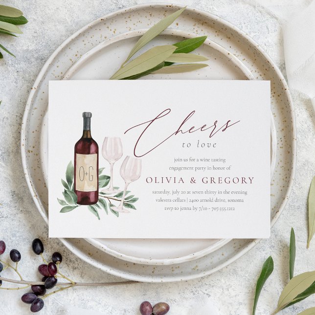 Ost till Kärlek Vin Tasting Förlovningsfest Inbjudningar (Skapare uppladdad)