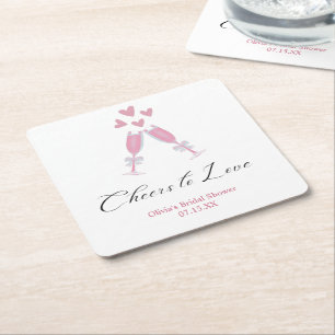 Ost till Kärlek Vin-Tasting Modern Möhippa Underlägg Papper Kvadrat