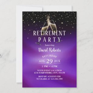 Ost till Pension Champagne Toast Modern Lila Inbjudningar