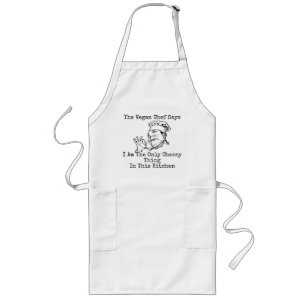 OST VEGAN CHEF APRON LÅNGT FÖRKLÄDE
