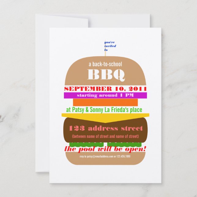 Ostaburgare BBQ grillfest inbjudan mall (Framsida)
