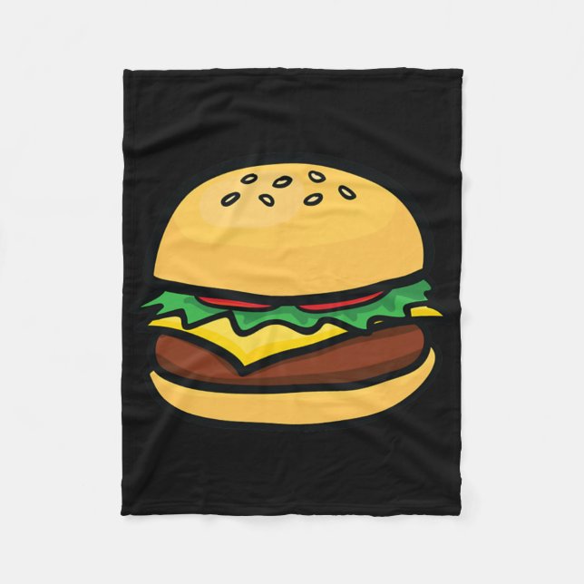 Ostaburgare Emoji Hamburger Ost Bbq  Fleecefilt (Framsidan)