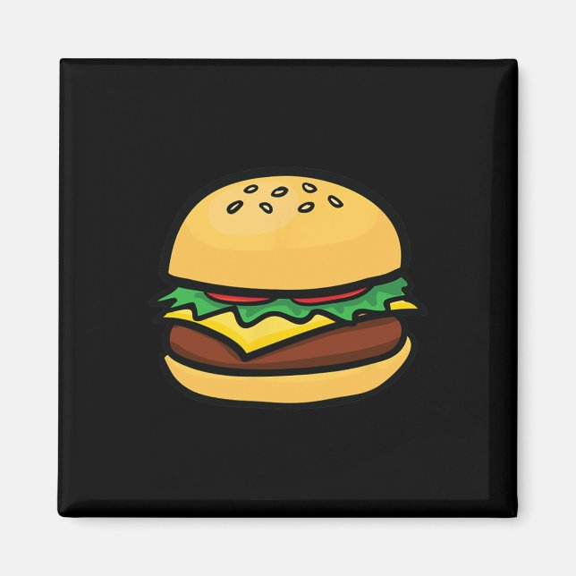 Ostaburgare Emoticon Hamburger Ost Bbq  Magnet (Framsidan)