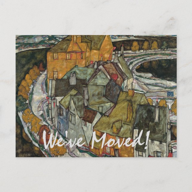 Östaden av Egon Schiele, Byte av Adress Meddelande Vykort (Framsida)