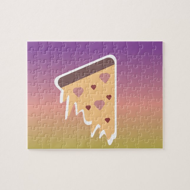 Ostälskare Pizza Ombre Gradient Färgrik Pussel (Horisontell)