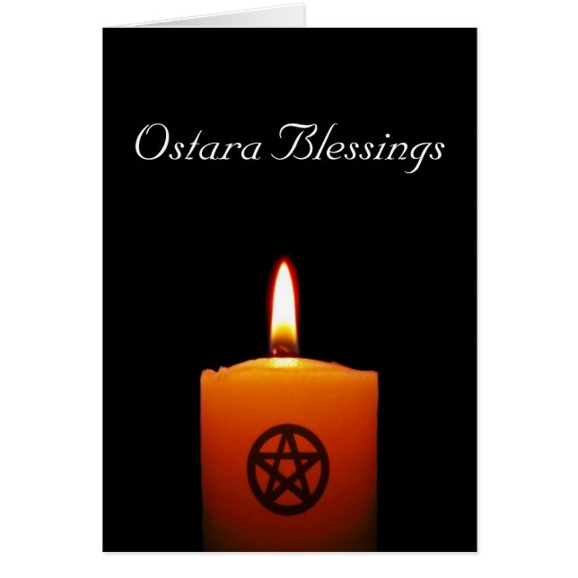 Ostara Blessings Pagan Candle med Pentacle Card Hälsningskort (Framsidan)