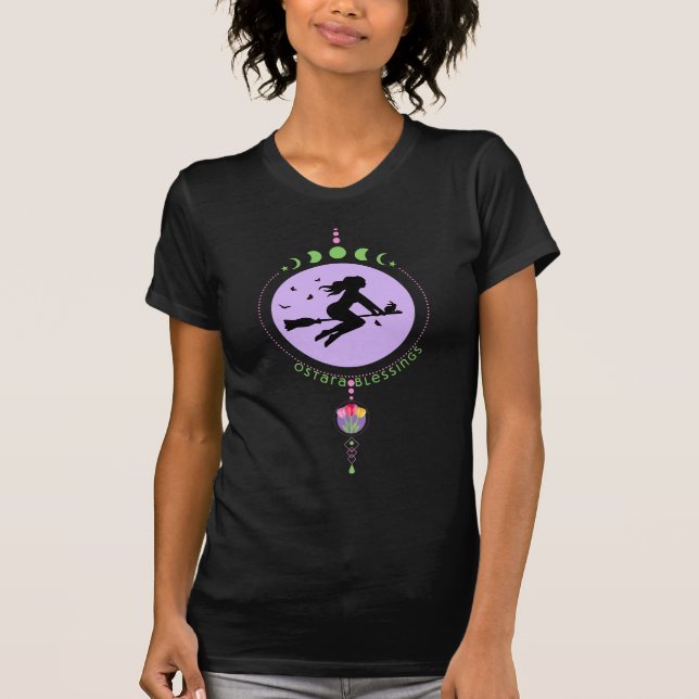 Ostara Blessings Witch T Shirt (Framsida)