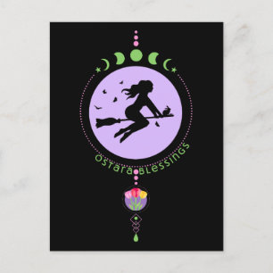 Ostara Blessings Witch Vykort