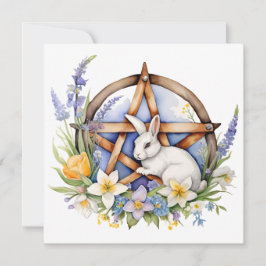Ostara Bunny Spring Equinox Eostre Wicca Julkort