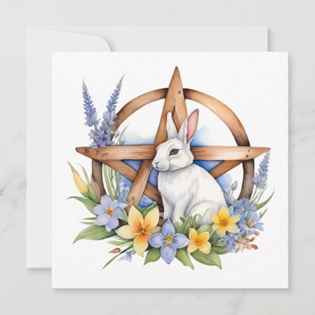 Ostara Bunny Spring Equinox Eostre Wicca Julkort (Framsida)