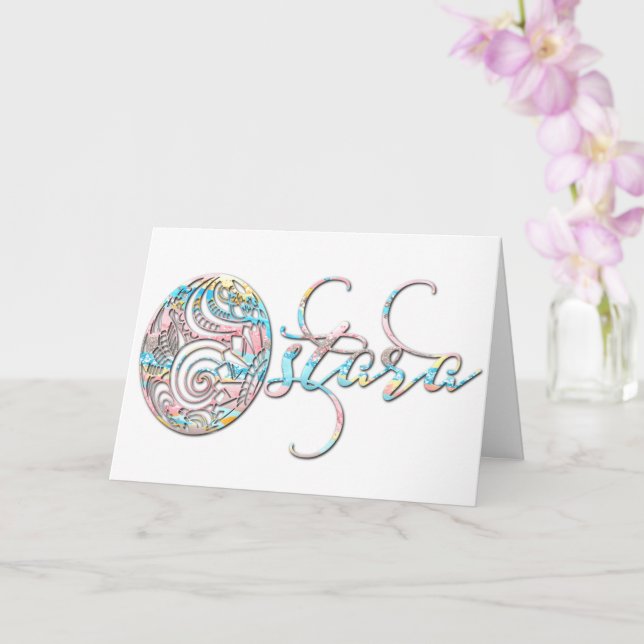 Ostara Egg Bright Script Hälsning Kort (Orkide)