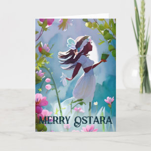 Ostara Goddess Blommigt Vår Forest Pagan Helgkort