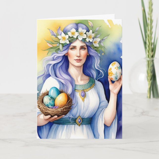 Ostara Gudinna Vårjämdag Sabbat Wicca Högtid Kort (Framsida)
