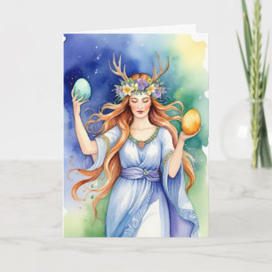 Ostara Gudinna Vårjämdag Sabbat Wicca Högtid Kort